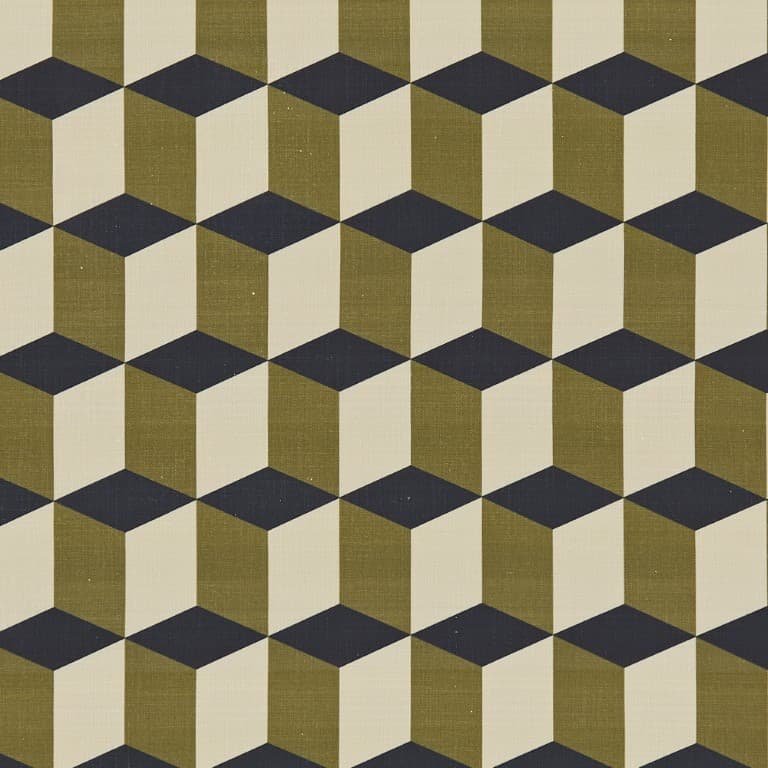 Cubes Khaki Curtains