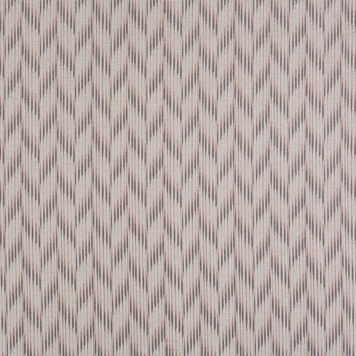 Patterned wallpaper of vertical brushstroke chevrons in muted beige and taupe â€” repeating across the surface â€” close-up flat wall or fabric sample under neutral lighting.