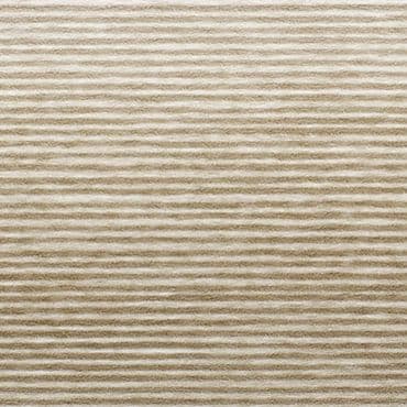 Beige ribbed fabric covering the entire frame, forming uniform horizontal ridges; viewed close-up, lying flat and evenly lit, neutral-toned surface with no visible surroundings.