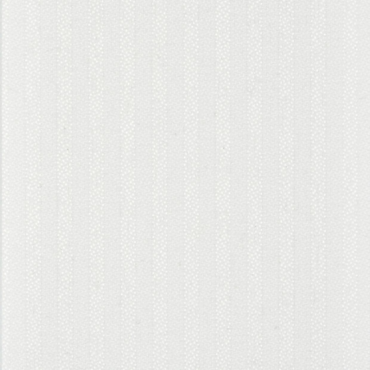 White textured wallpaper with subtle vertical ribbing and small dotted pattern; covering a wall, lying flat and unblemished; close-up view in soft, even diffuse lighting with no decor.