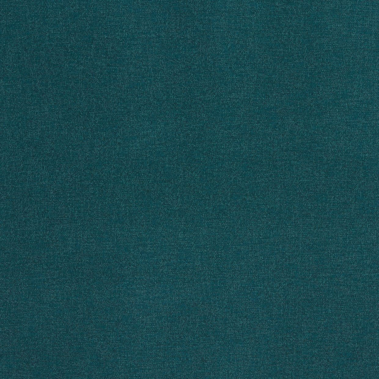 Teal woven fabric (upholstery-style) filling the frame, lying flat and showing fine, slightly textured weave; evenly lit close-up with no visible edges or background.