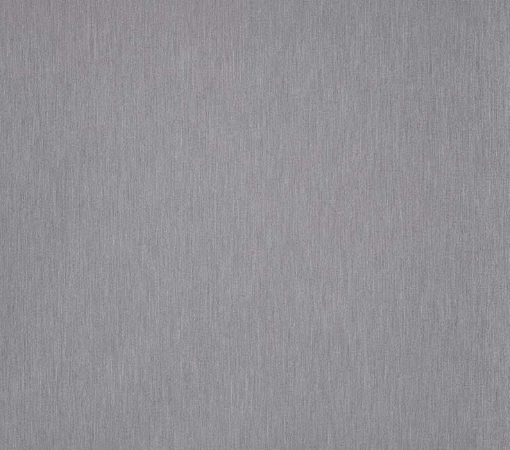 Gray vertically striated fabric wall covering fills the entire frame, smoothing over the surface; fine linear texture and subtle sheen under soft, even lighting, with no other elements visible.