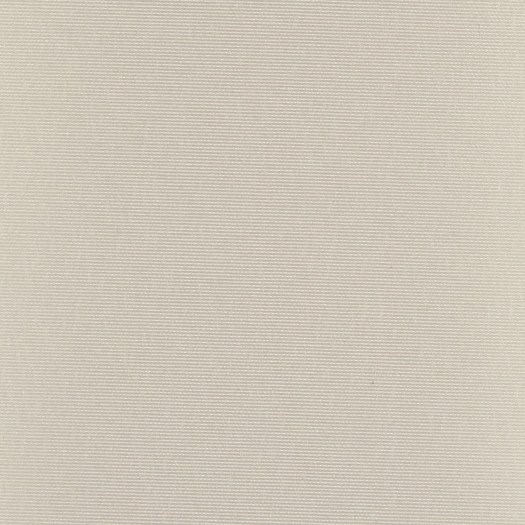 Cream woven curtain fully drawn, showing fine horizontal ribbed texture; hanging closed and softly diffusing light; close-up interior view with neutral, even lighting and no visible surroundings.