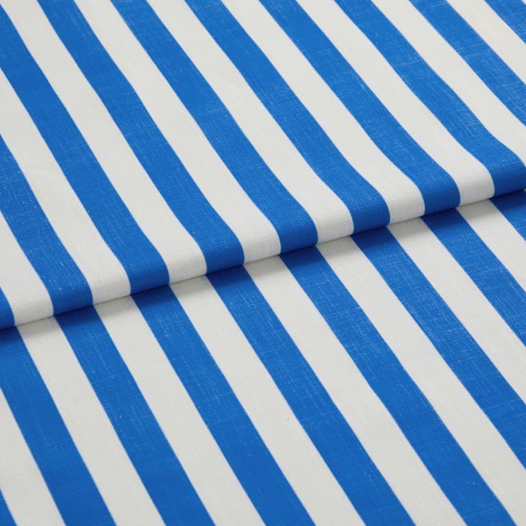 Portofino Stripe Brilliant Blue Curtains