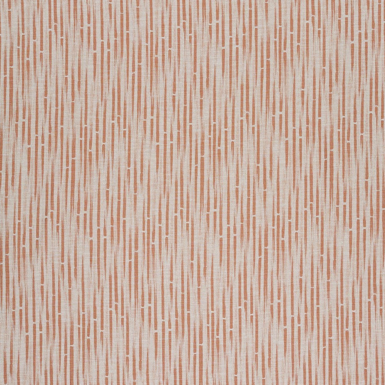 Textured beige wallpaper with narrow terracotta vertical dashes â€” repeating staggered short bars running continuously â€” shown as a flat, evenly lit close-up of a seamless interior wall pattern.