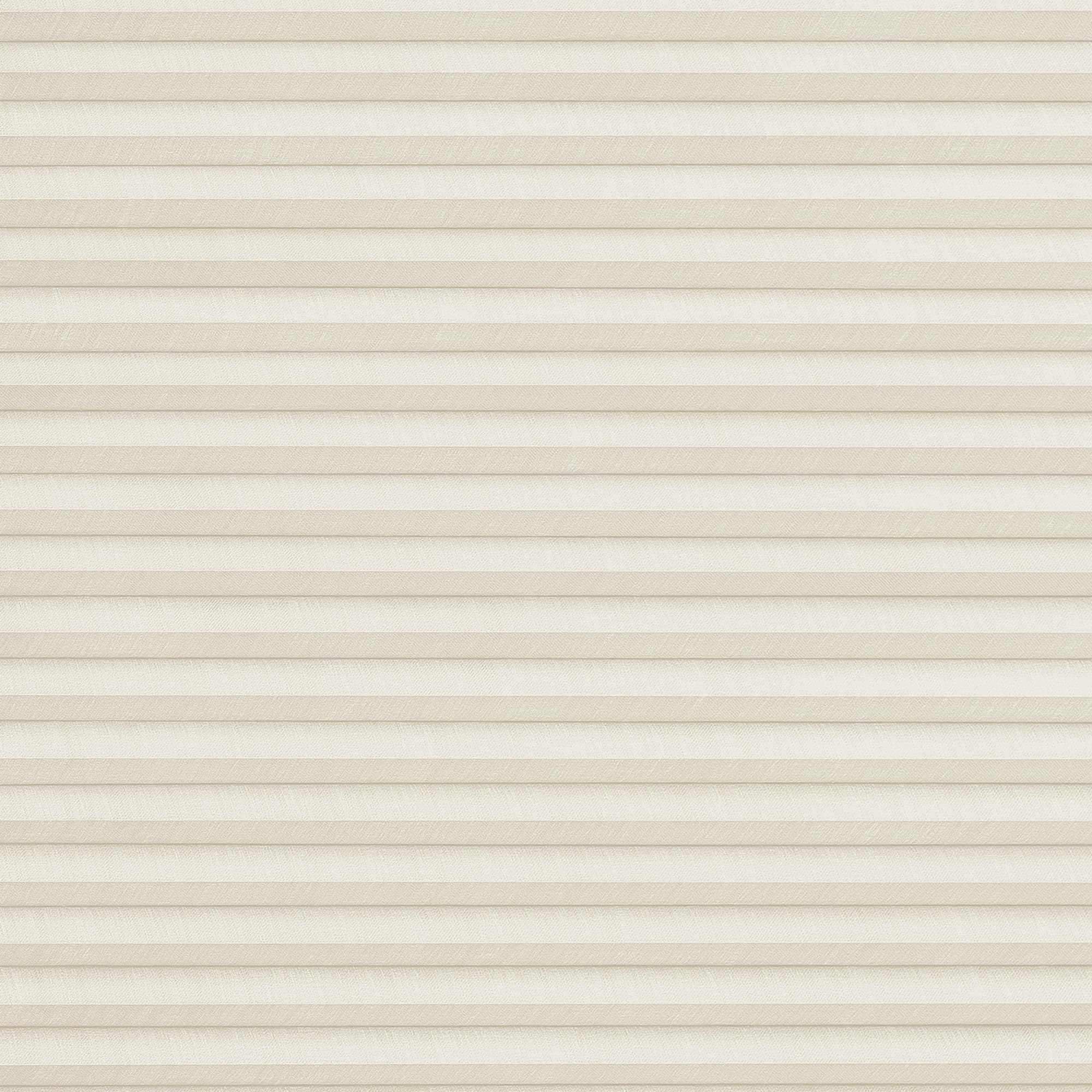 Cream pleated (cellular) blind, fully lowered with narrow horizontal folds; closed and filtering soft daylight; fills the frame, presenting a neutral, evenly lit surface with no visible room context.