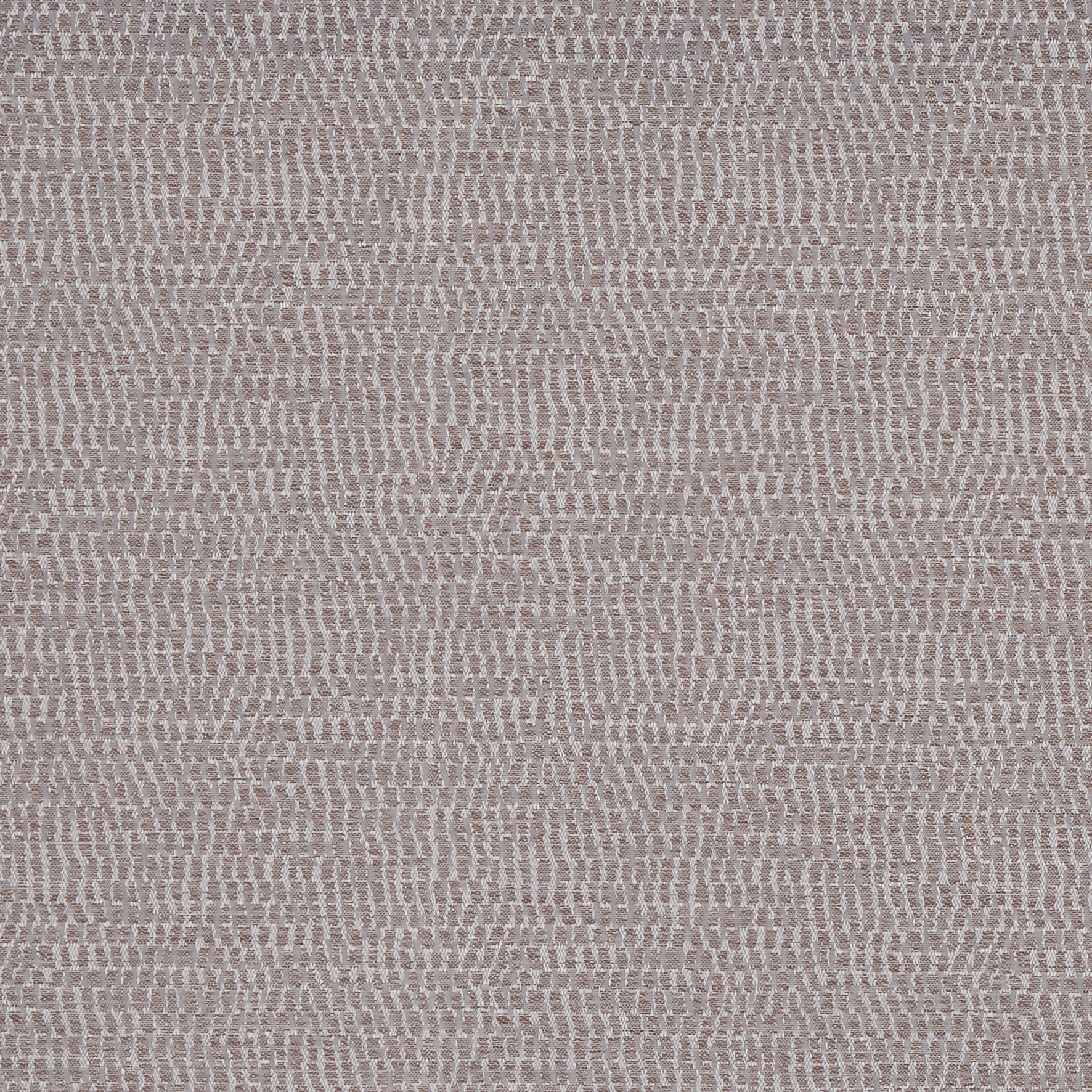 Woven fabric swatch with tight, wavy geometric weave in taupe and off-white, displayed flat â€” coarse textured threads visible, evenly lit close-up without surrounding context.