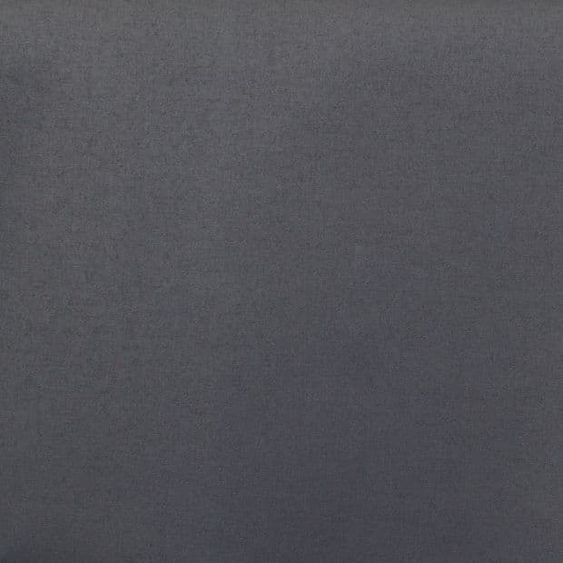 Dark grey, finely textured fabric fills the frame; lying flat and uniformly lit; no surrounding objects or depth visible, showing subtle tonal variation across a neutral surface.
