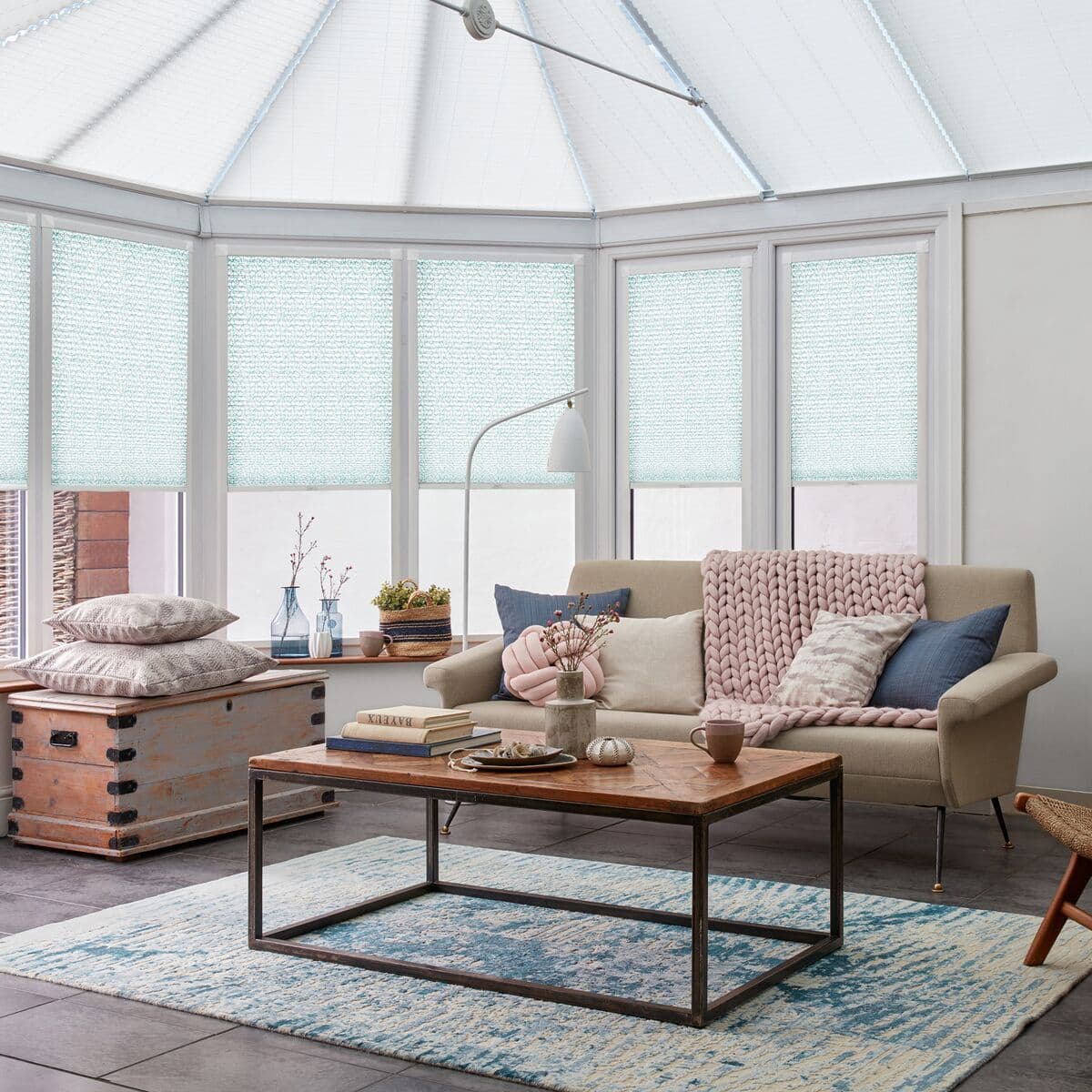 Darwin Teal Pleated blind