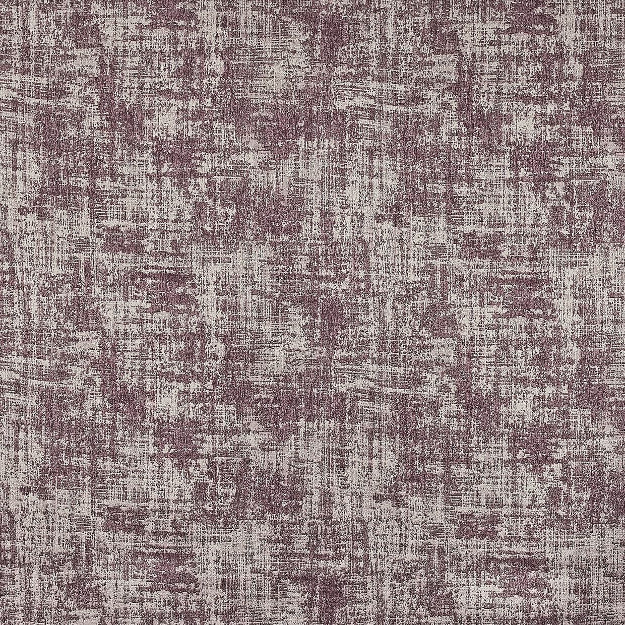 Mottled woven fabric with mauve-and-light-gray crosshatch pattern (curtain- or wallpaper-like) â€” lying flat and static â€” evenly lit close-up showing coarse textured surface across the entire frame.