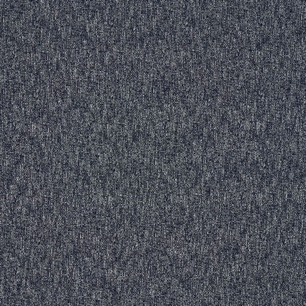 Dark gray, tightly woven loop-pile carpet (textured grid pattern) lying flat, covering a surface; close-up detail in even indoor lighting, showing speckled fibers and subtle vertical striations.