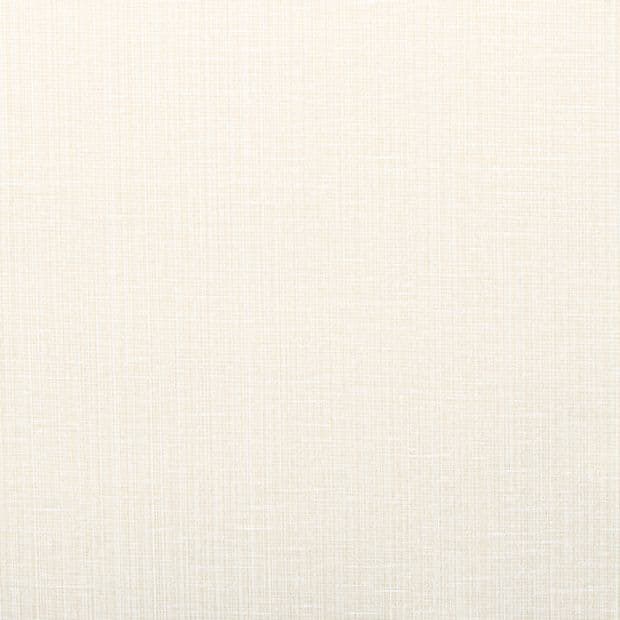 Cream-colored woven linen fabric (wallpaper or upholstery) occupying the frame, showing fine crosshatch texture; lying flat and evenly lit, serving as a neutral background with soft, warm lighting.