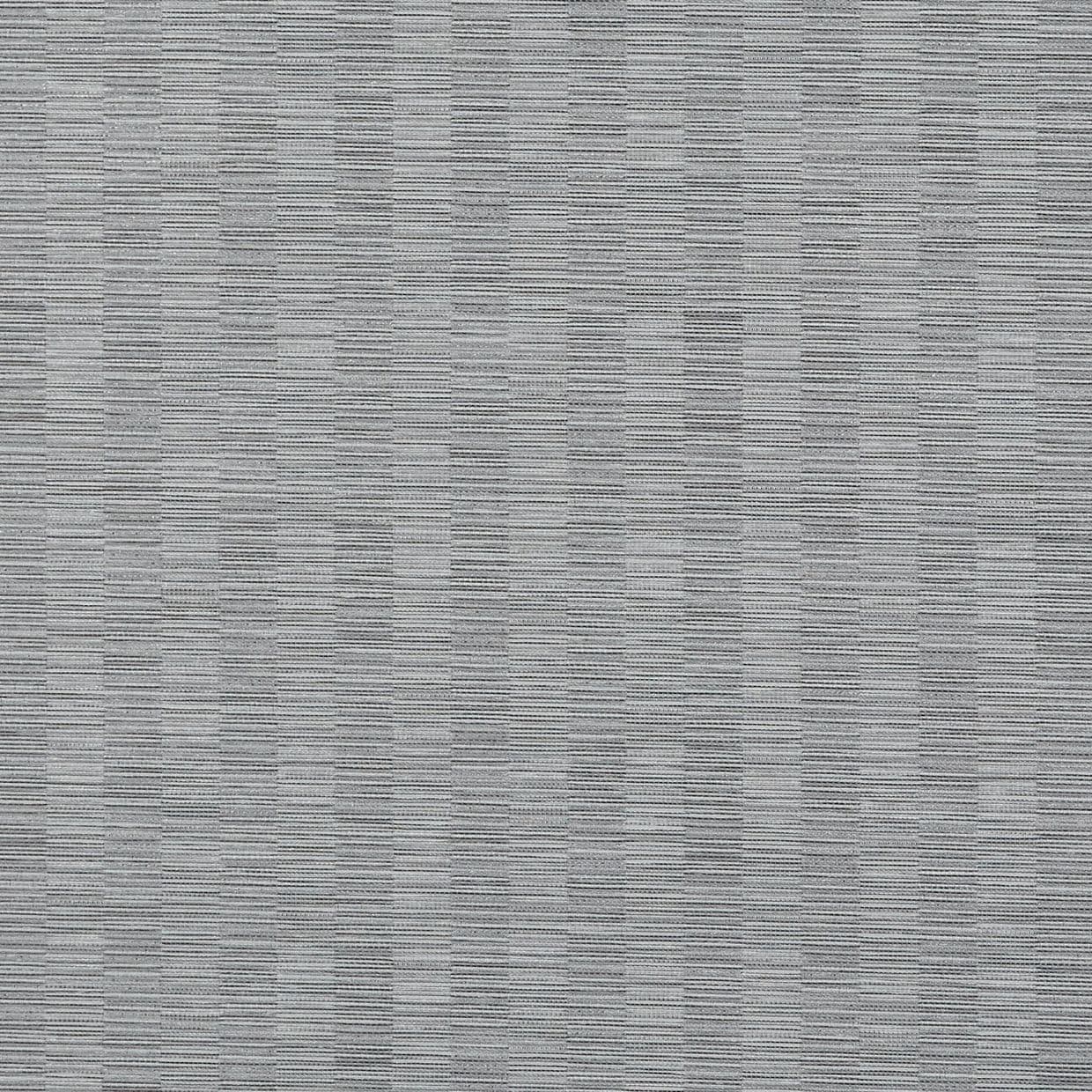 Gray woven fabric or wallpaper with narrow horizontal ribs forming subtle vertical checkerboard bands; it covers a flat surface, seen close-up under even diffuse neutral lighting.