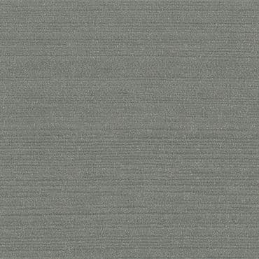 Grey woven textile/wallpaper swatch with fine horizontal striations; lying flat and static, evenly lit, appearing as a neutral, subtle textured background.