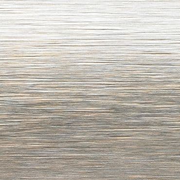 Brushed metal surface with fine horizontal striations, reflecting soft, cool light; serving as a neutral, textured backdrop in an evenly lit, unobtrusive setting.