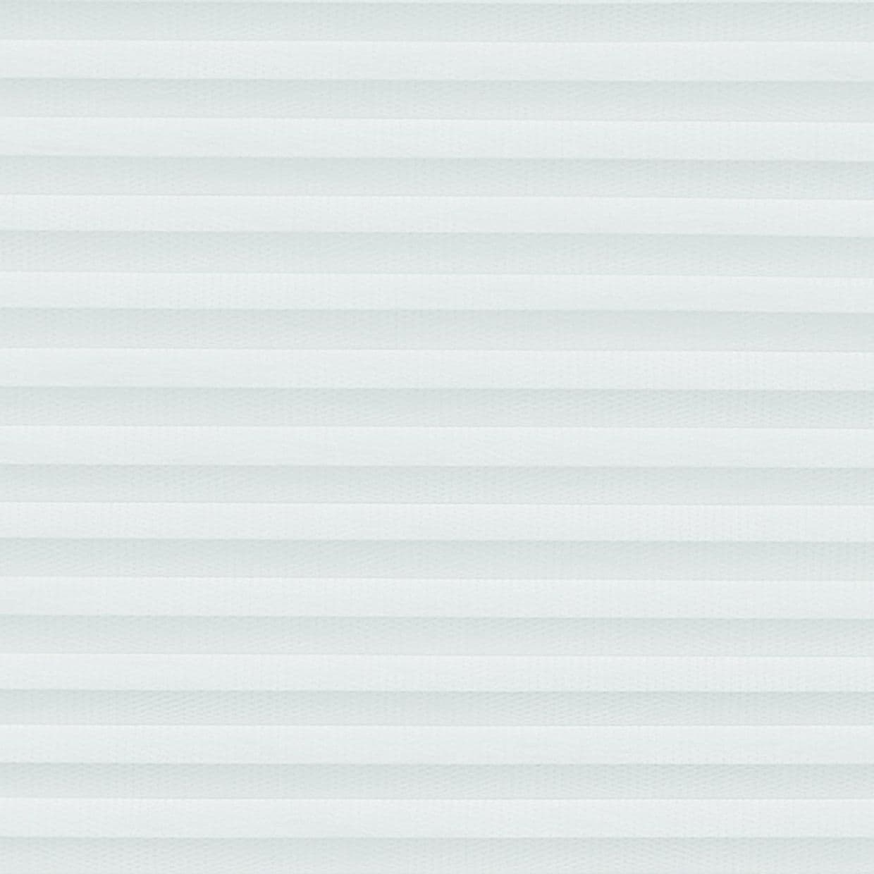 White cellular (honeycomb) pleated blinds, lowered and closed, filtering soft daylight through evenly spaced horizontal folds, covering a window in a neutral, softly lit interior.