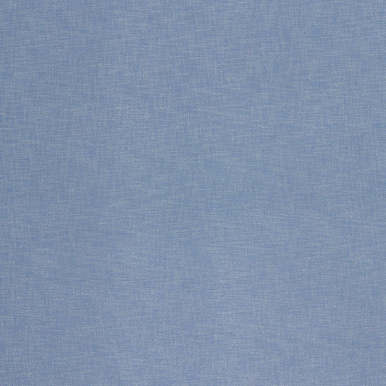 Blue woven linen fabric, full-frame close-up showing subtle crosshatch texture and gentle creases; lying flat and evenly lit, neutral background suited for textile or upholstery display.