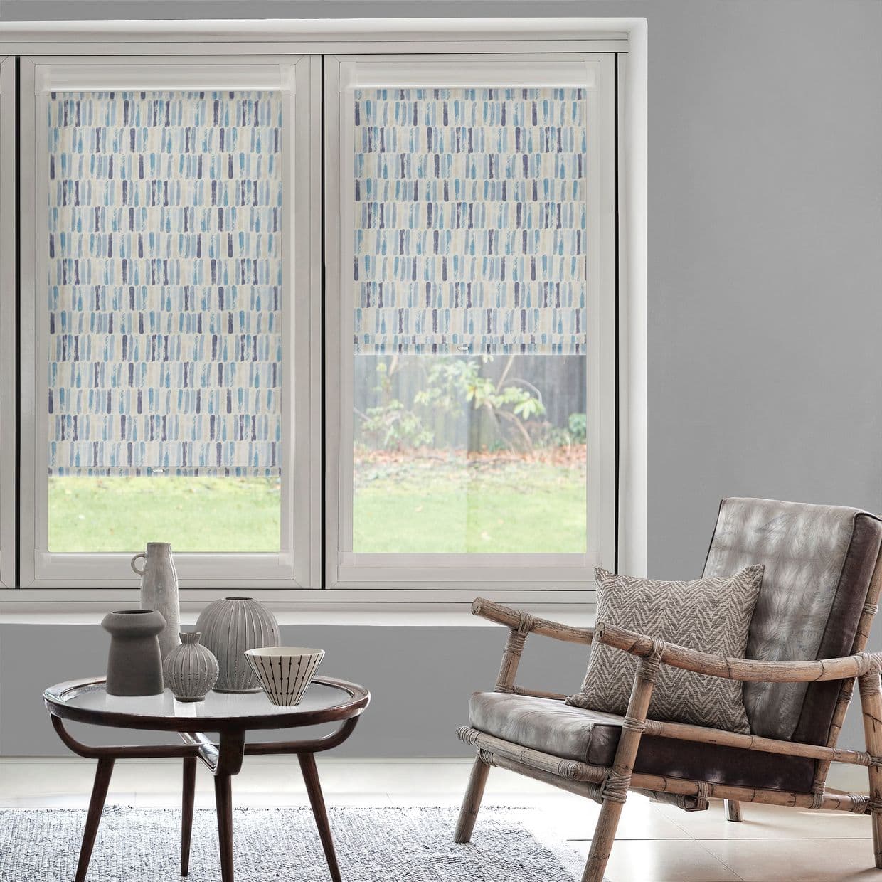 Tally Blackout Indigo Perfect Fit Roller blind