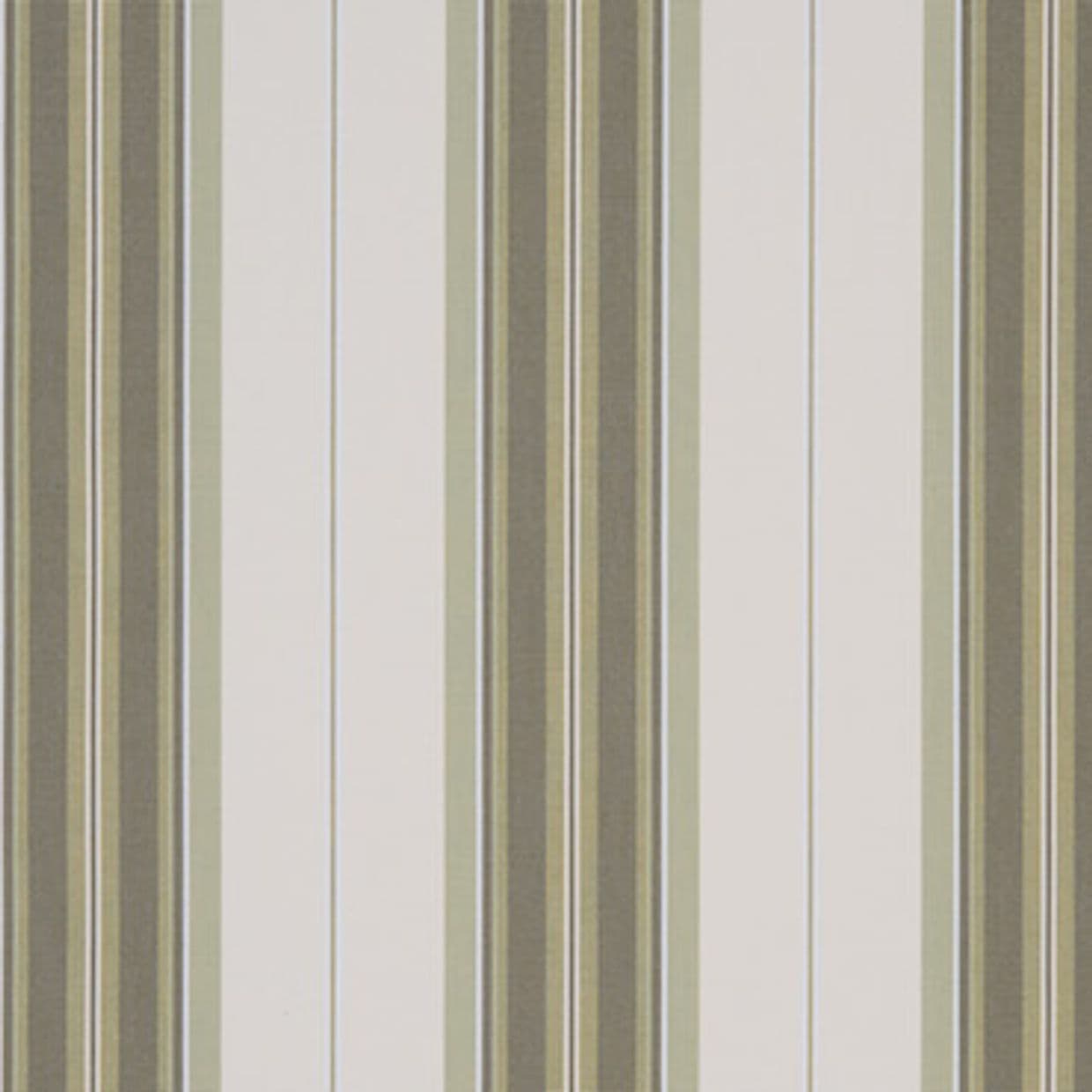 Vertical-striped wallpaper with alternating beige, olive, and gray bands â€” covering a flat wall surface â€” evenly lit, neutral-toned interior surface with no furniture or window visible.
