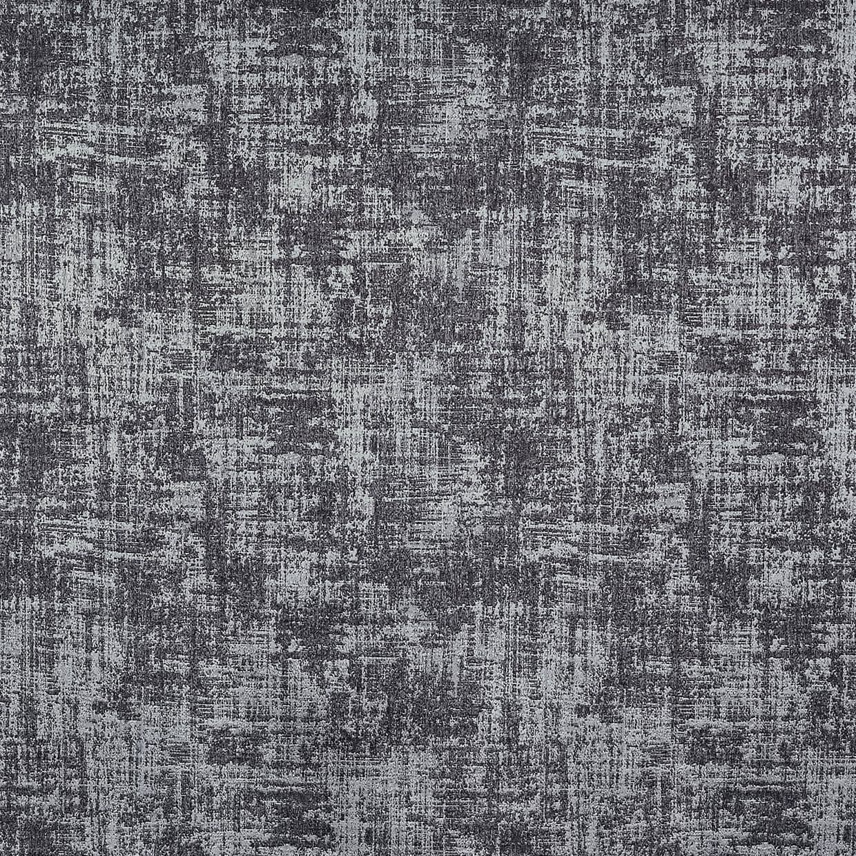 Charcoal-and-light-gray mottled wallpaper-like textile, displaying a distressed woven pattern across the surface, filling the frame in an evenly lit close-up with no visible furniture or view.