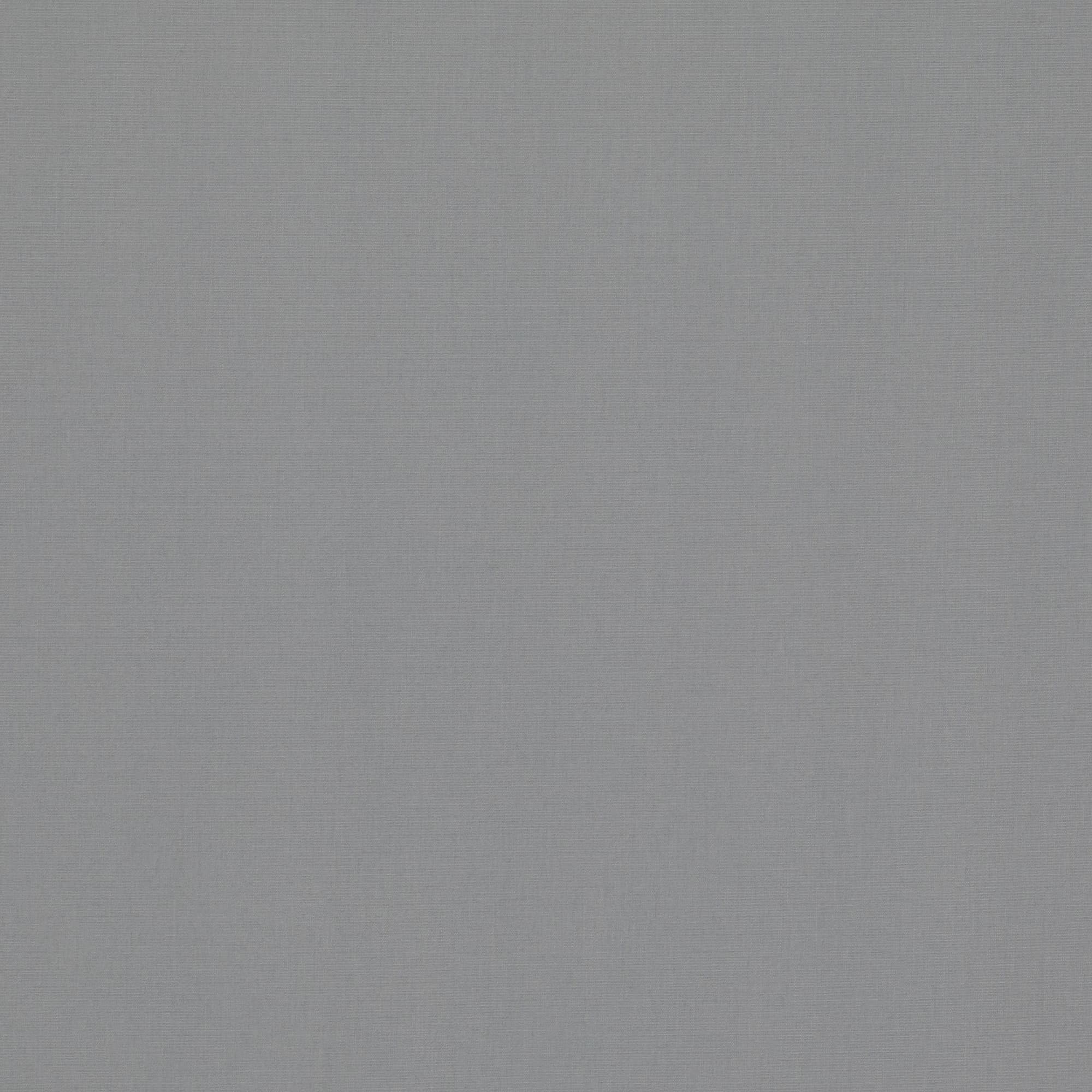 Square plain fabric sample in mid to pale steel grey.