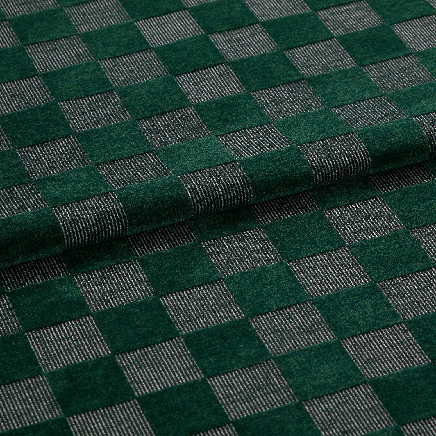 Checkerboard Emerald Curtains