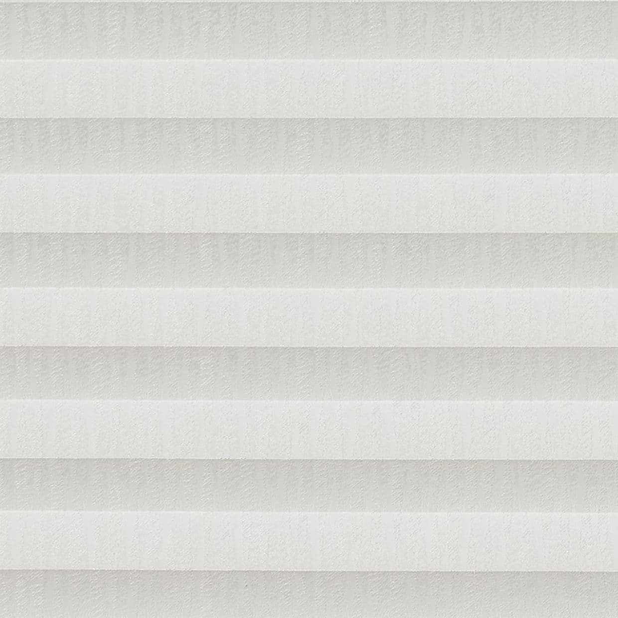 White pleated blinds spanning the window, evenly closed and filtering soft light, creating subtle horizontal shadow bands across a neutral interior wall; minimalist, softly lit room with no visible view.