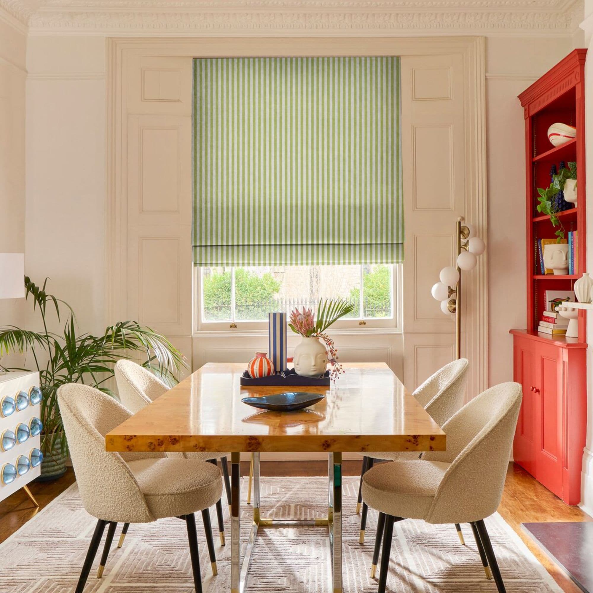 Portofino Stripe Kiwi Roman blind