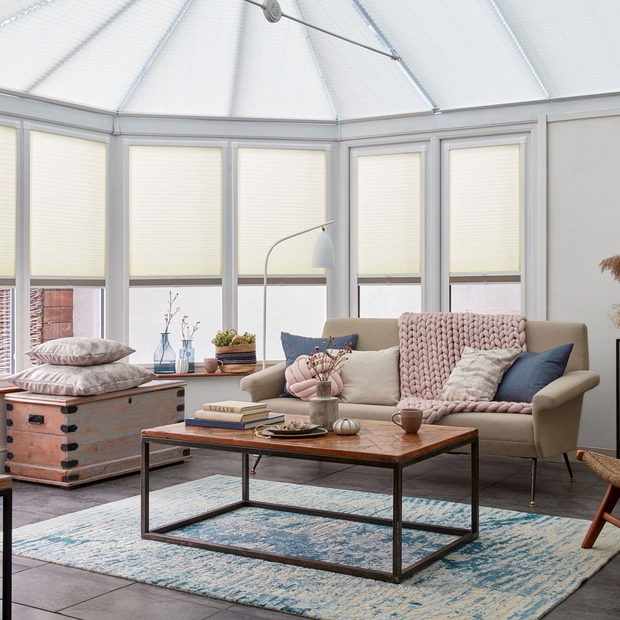 Kari Ivory Conservatory Side Pleated Blind