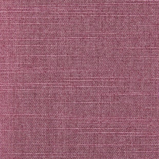 Woven mauve linen fabric â€” interlaced threads forming a fine grid, displaying subtle color variation and texture; close-up, evenly lit surface suitable for upholstery or drapery.