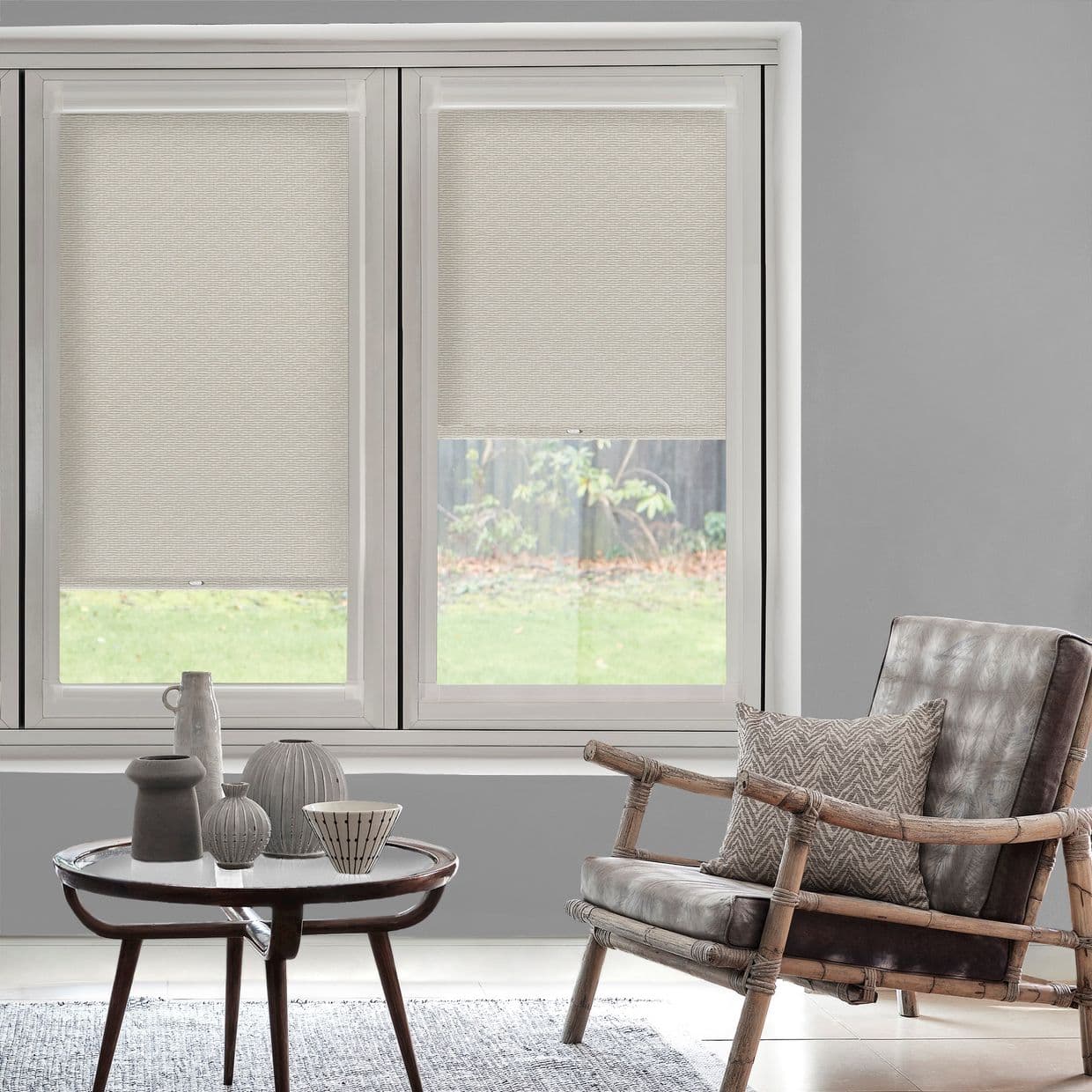 Raffia Weave Beige Perfect Fit Roller blind