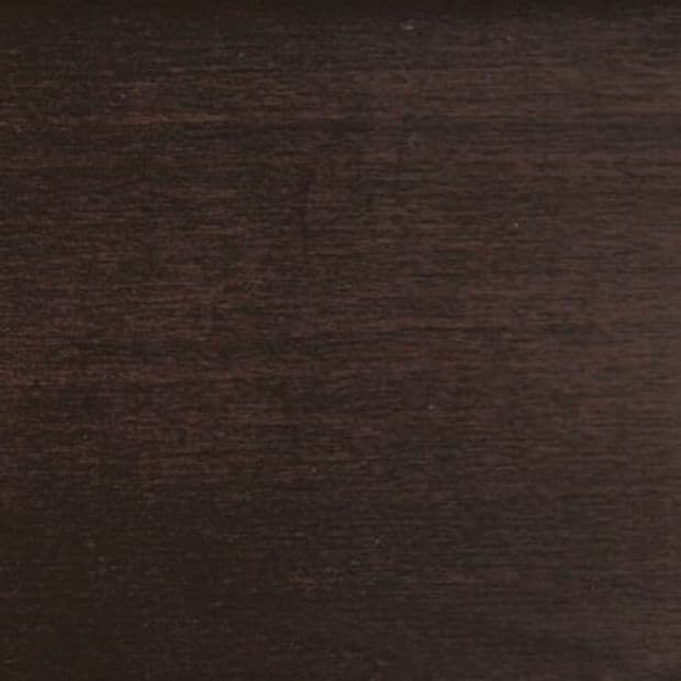 Dark brown wooden panel with fine horizontal grain; displaying subtle texture and low sheen; close-up, evenly lit, filling the frame with no surrounding objects or view.